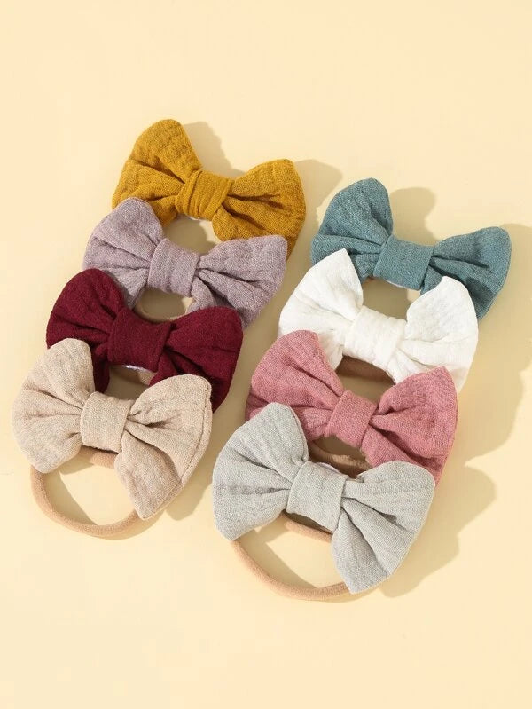 8pcs Baby Bow Decor Hair Band