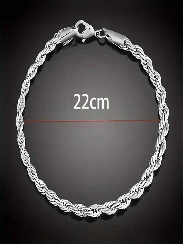 Men Minimalist Chain Bracelet Stainless Steel Punk Hip Pop Style