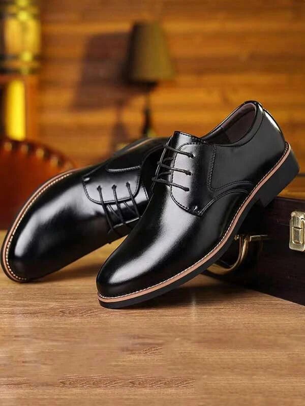 Business Derby Shoes For Men, Lace-up Front Dress Shoes