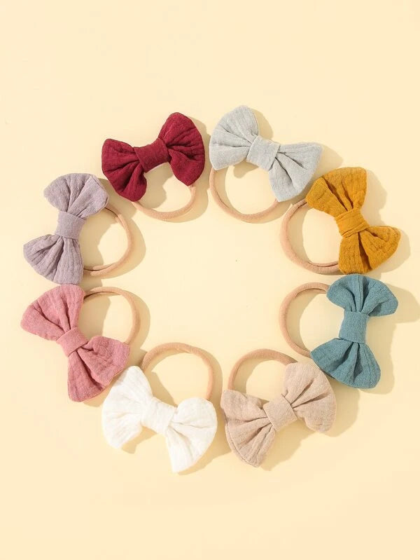 8pcs Baby Bow Decor Hair Band