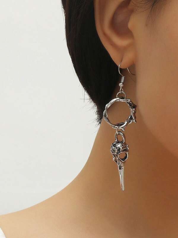 1pair Fashionable Animal Skeleton Drop Earrings For Men Women For Daily Decoration
