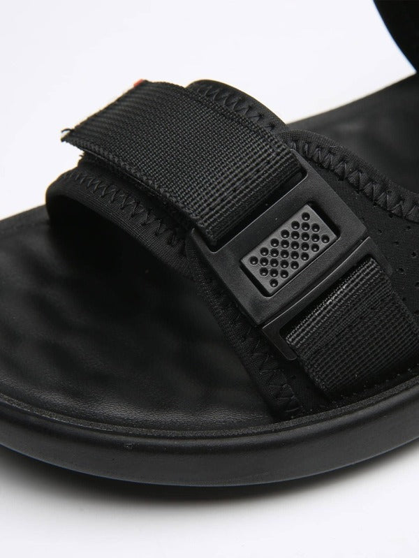 Fashionable Sport Sandals For Men, Letter Graphic Hook-and-loop Fastener Strap Sandals