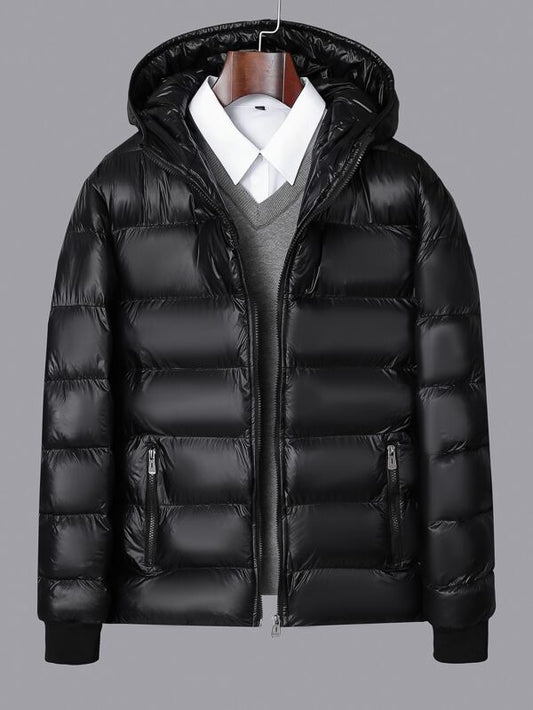 Manfinity Homme Men 1pc Zipper Hooded Puffer Coat