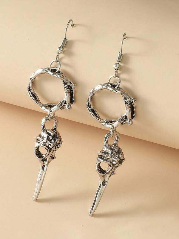 1pair Fashionable Animal Skeleton Drop Earrings For Men Women For Daily Decoration