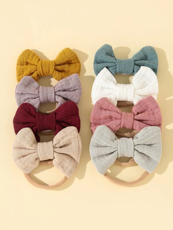 8pcs Baby Bow Decor Hair Band