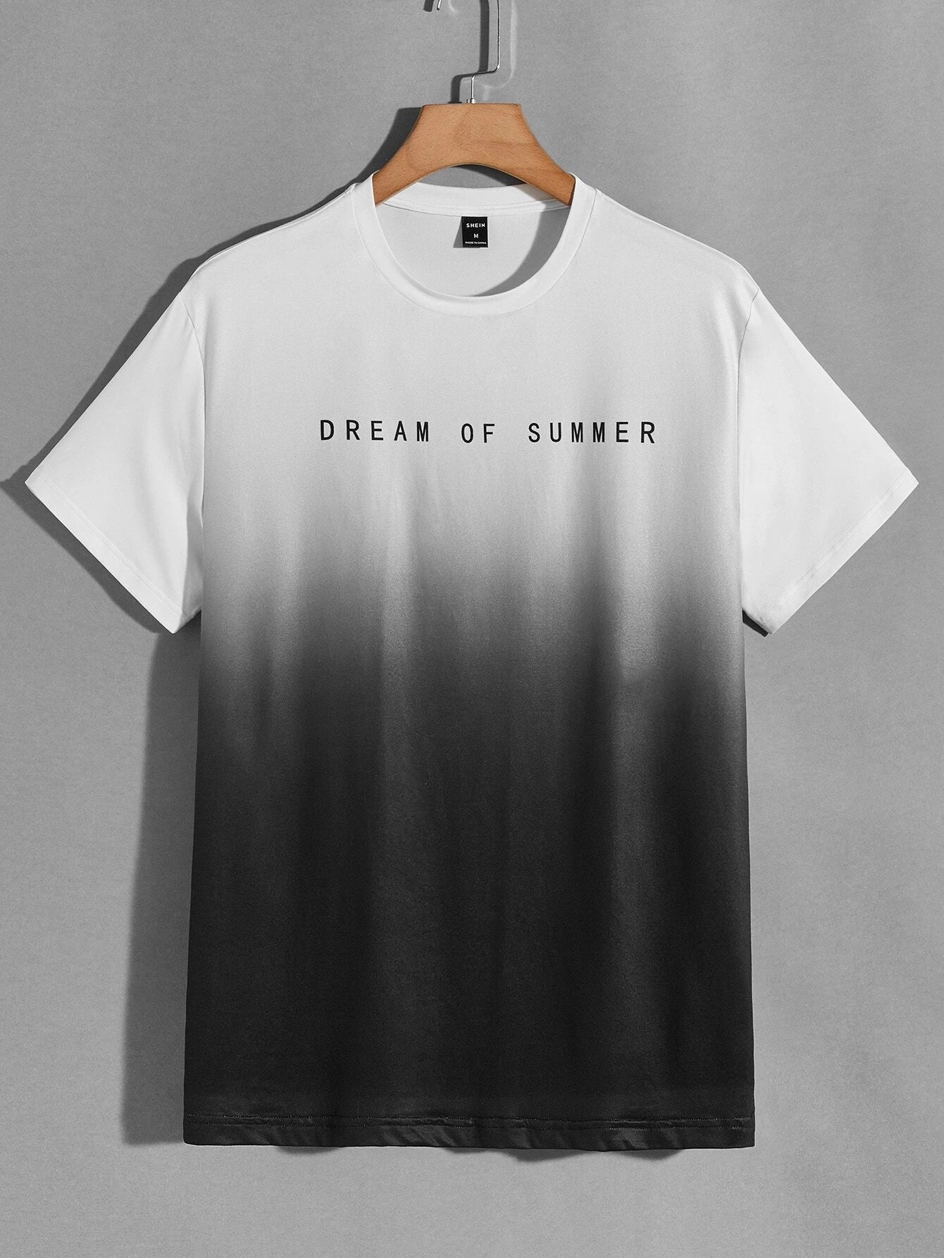 Men Slogan Graphic Ombre Tee