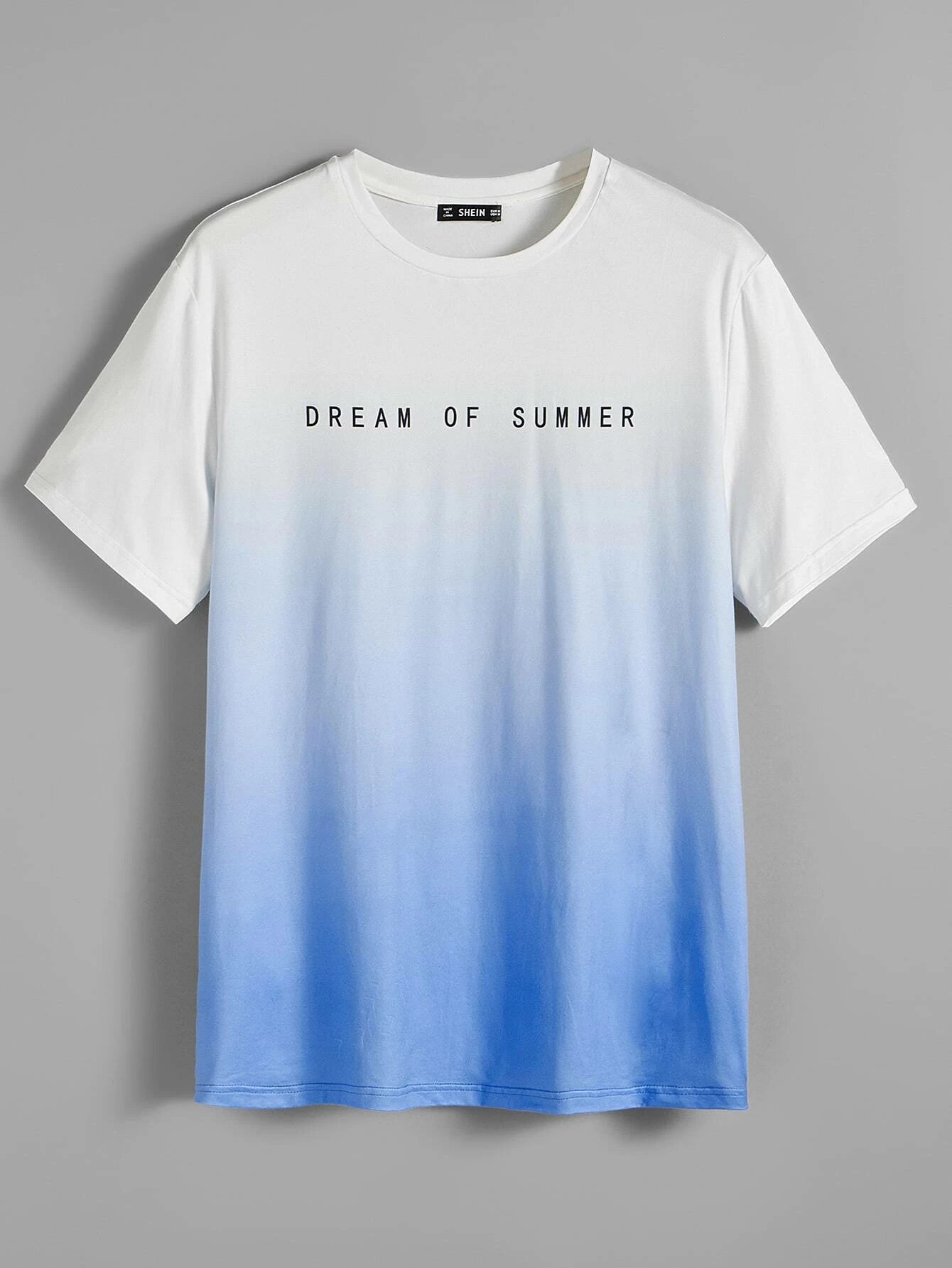 Men Slogan Graphic Ombre Tee