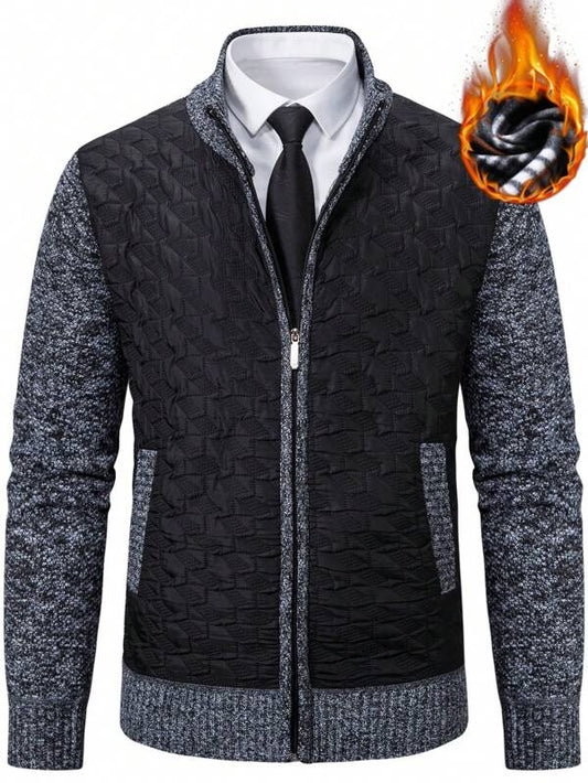 Men 1pc Zip Up Cardigan