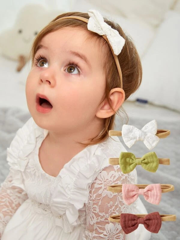 4pcs Baby Bow Decor Headband