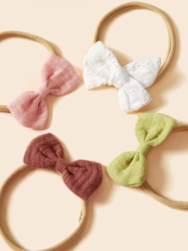 4pcs Baby Bow Decor Headband