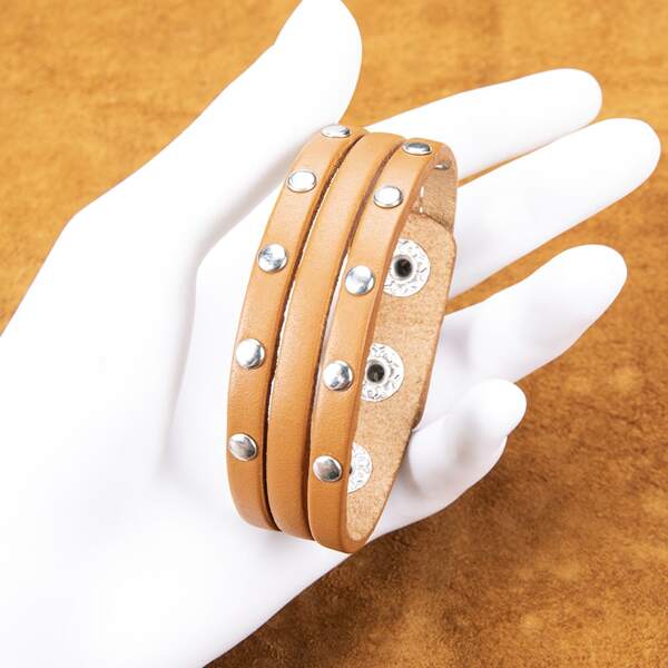 1pc Simple European And American Style New Braided Multi-layer Pu Leather Bracelet For Men And Women Daily Wear