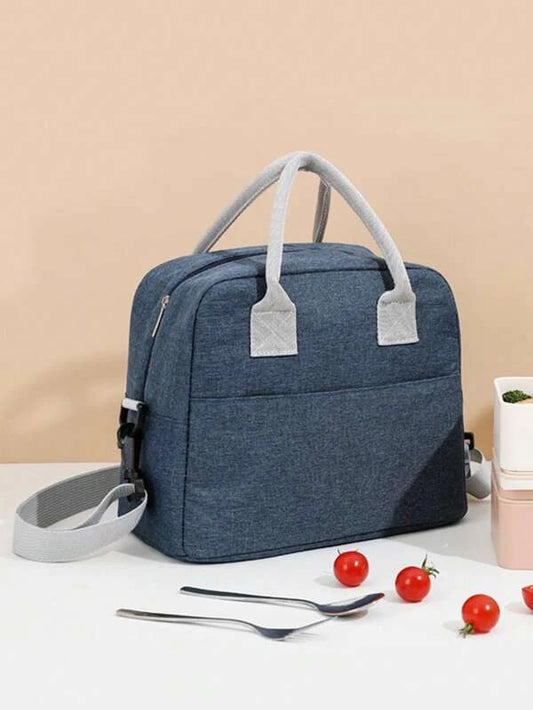 Minimalist Lunch Bag Double Handle Zipper Lunch Tote Bag Insulated Lunch Box Bag For School Work For Picnic Travel Outdoors For Women Men