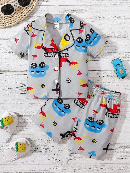 Baby Boy Cartoon Graphic Shirt & Shorts