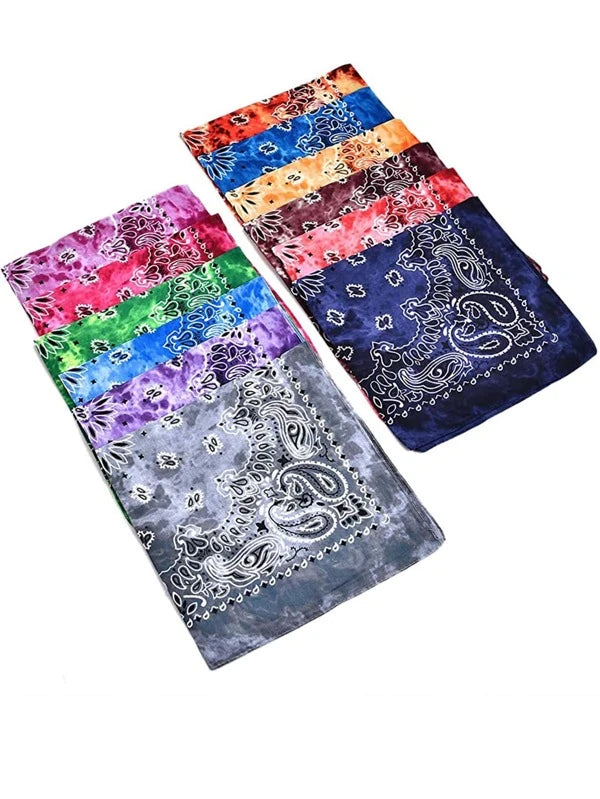 12pcs Men Paisley Print Fashion Bandana