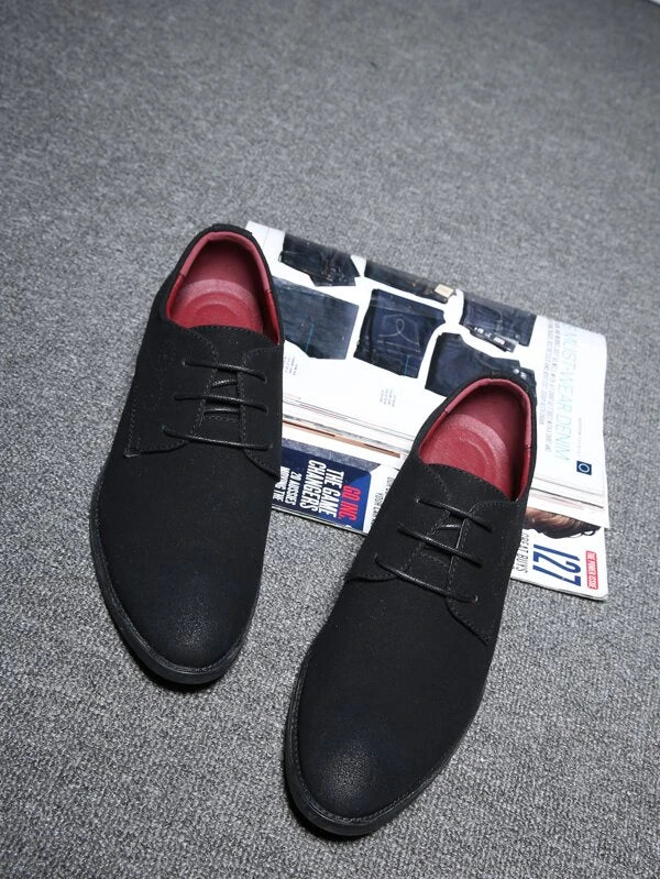 Men Minimalist Lace-up Front Dress Shoes