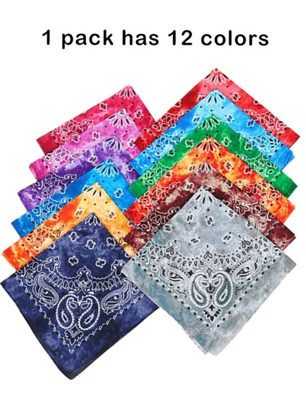 12pcs Men Paisley Print Fashion Bandana