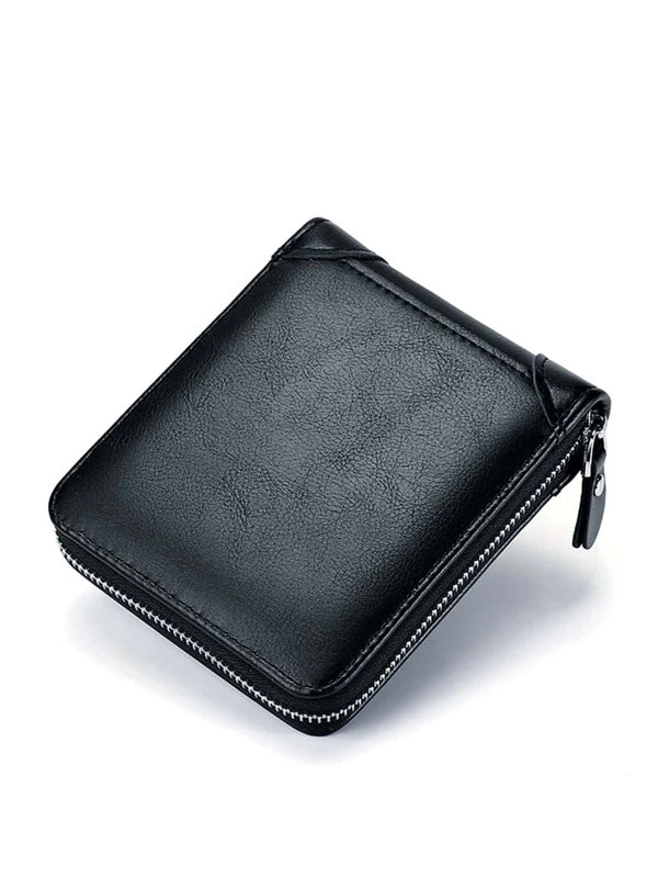 Men Letter Graphic Small Wallet Credit Card Small Purse Bifold Zipper Men Wallet