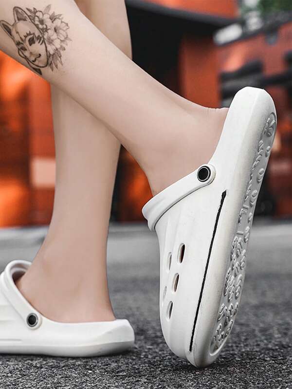 Fashionable Vented Clogs For Men, Hollow Out Design Slingback EVA Clogs