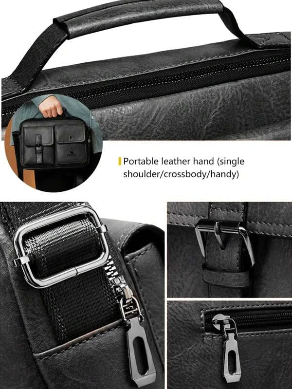 Men Handbag Tote Bag Shoulder Cross Body Bag Retro Briefcase Business Male Top Handle Messenger Bag