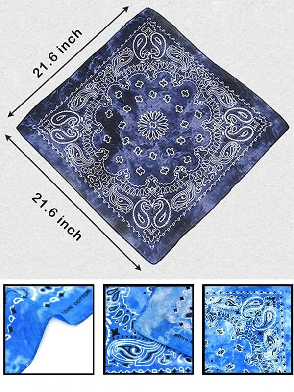 12pcs Men Paisley Print Fashion Bandana