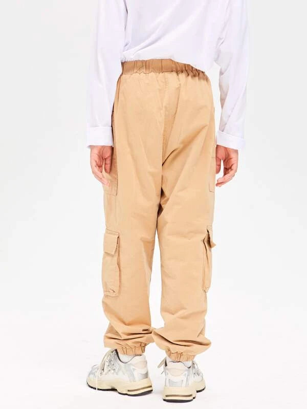 Boys Patched Detail Flap Pocket Thermal Cargo Pants