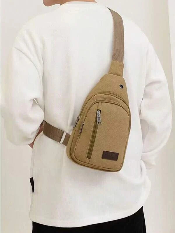 Mini Chest Bag Canvas Bag 2023 New Men's Crossbody Bag Men's Single Shoulder Bag