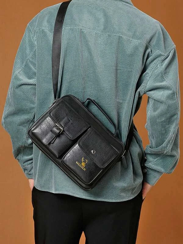 Men Handbag Tote Bag Shoulder Cross Body Bag Retro Briefcase Business Male Top Handle Messenger Bag