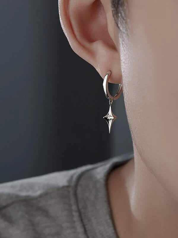 1pc Men Star Decor Drop Earring Copper Jewelry