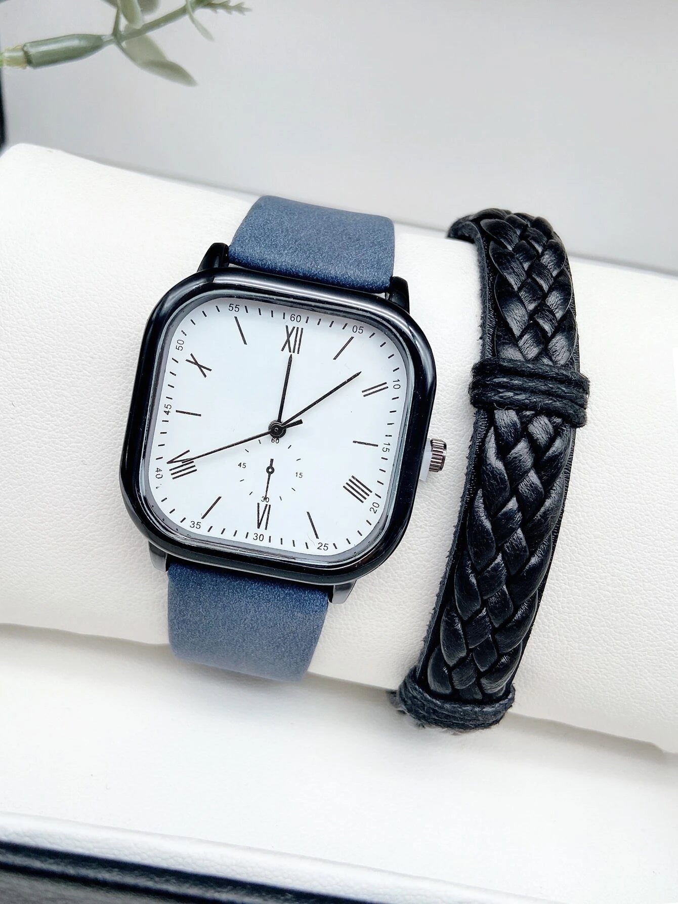 1pc Men Minimalist Quartz Watch & 1pc Bracelet