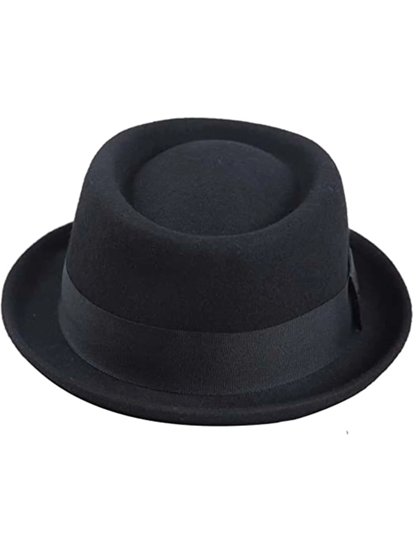 Vintage Wide Brim Wool Felt Men Solid Fedora Hat Panama
