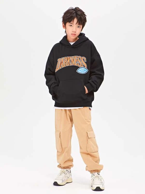 Boys Patched Detail Flap Pocket Thermal Cargo Pants