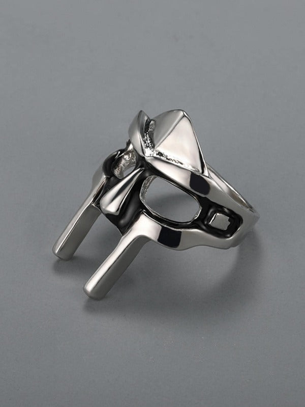 Men Mask Decor Cuff Ring