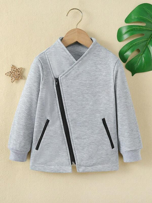 Young Boy Waterfall Collar Zip Up Jacket