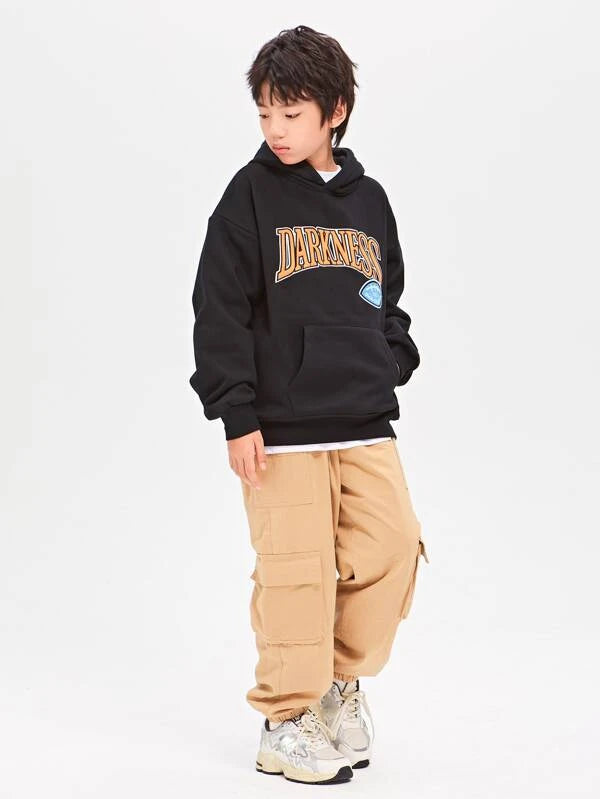 Boys Patched Detail Flap Pocket Thermal Cargo Pants