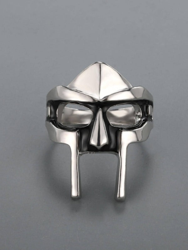 Men Mask Decor Cuff Ring