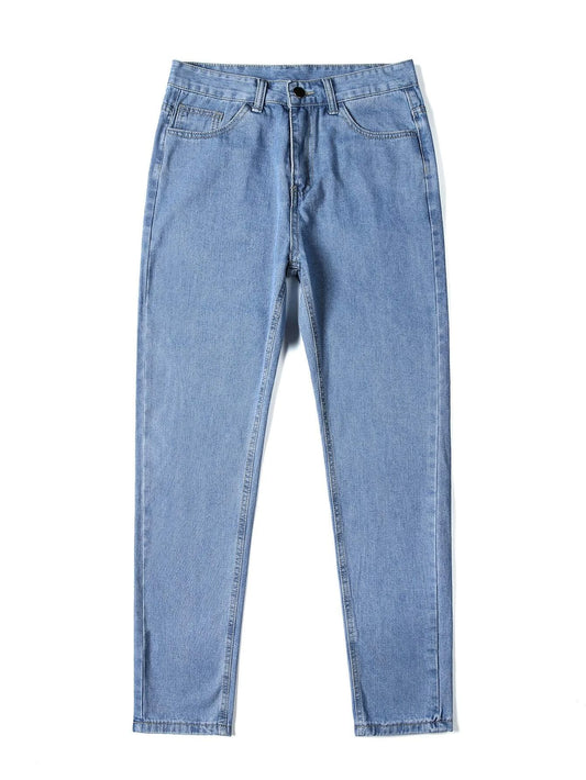 Men Solid Slant Pocket Jeans