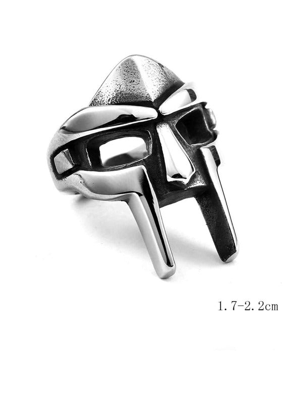 Men Mask Decor Cuff Ring