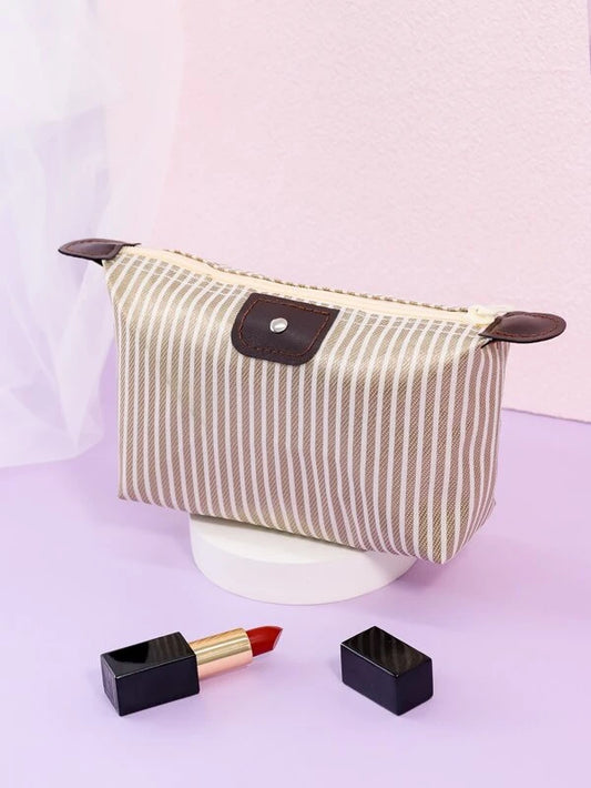 1pc Ins Style Pu Cosmetic Storage Bag Travel Waterproof Toiletry Bag Makeup Bag For Women Girls