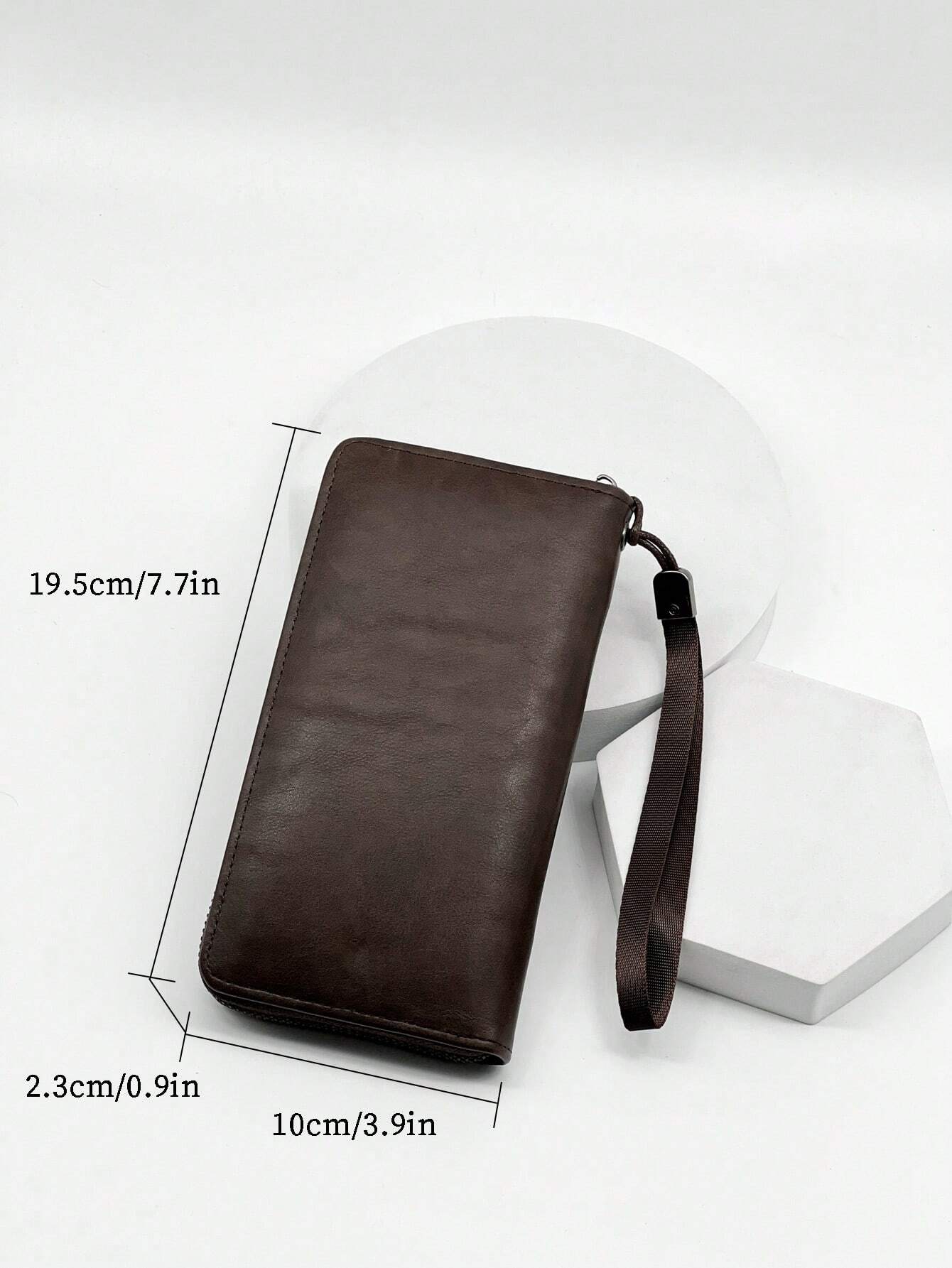 Minimalist Long Wallet Zipper Snap Button Black For Business