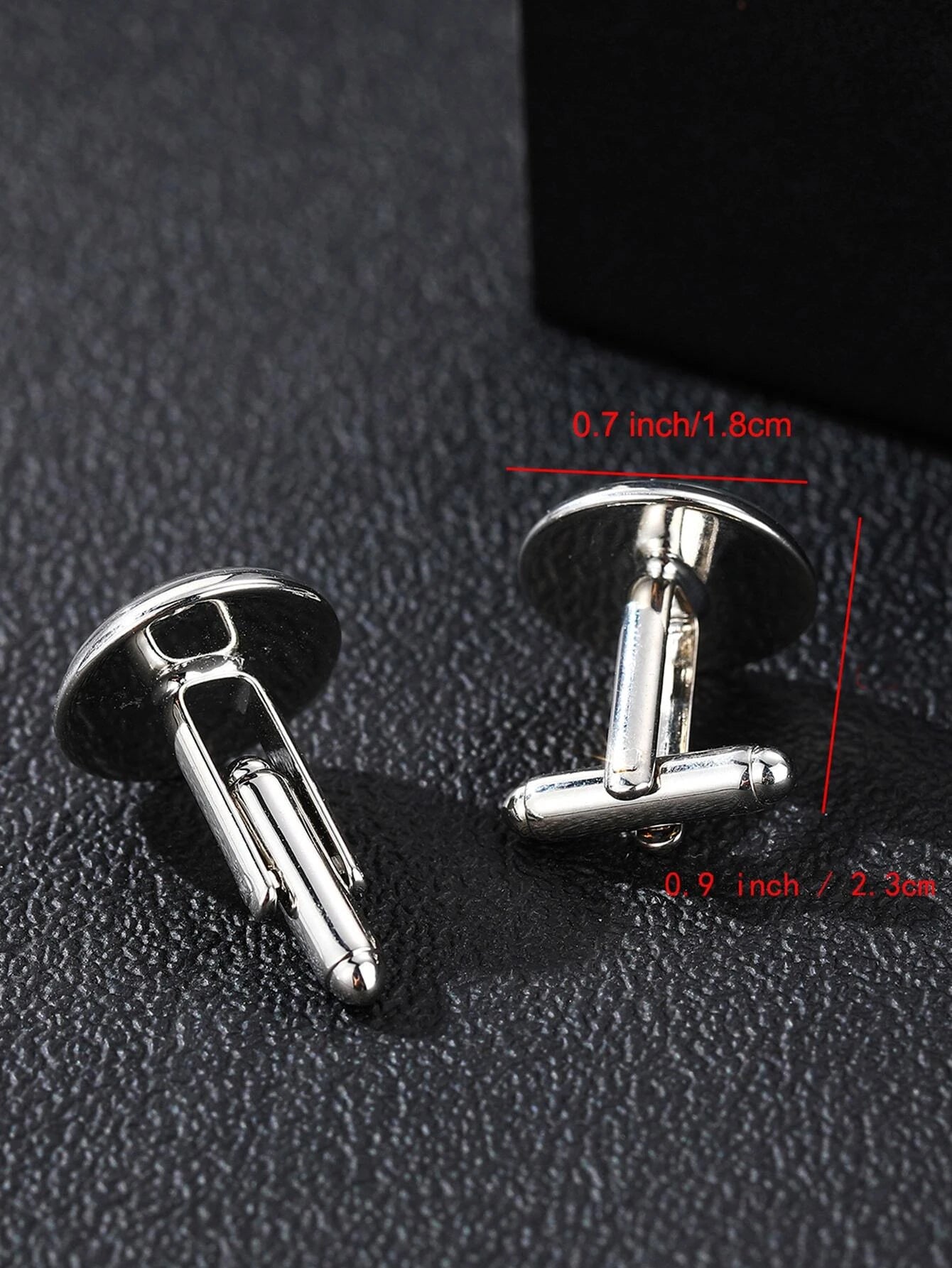 1pair Fashionable Round Decor Cufflinks For Men For Daily Decoration
