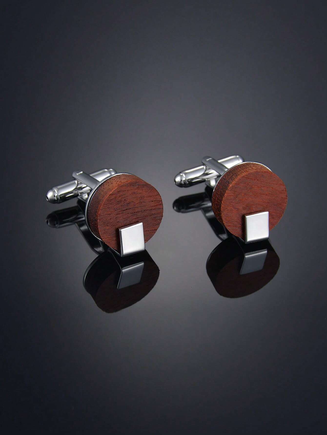 1pair Fashionable Round Cufflinks For Men For Daily Decoration