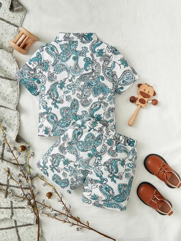 Baby Boy Paisley Print Shirt & Shorts