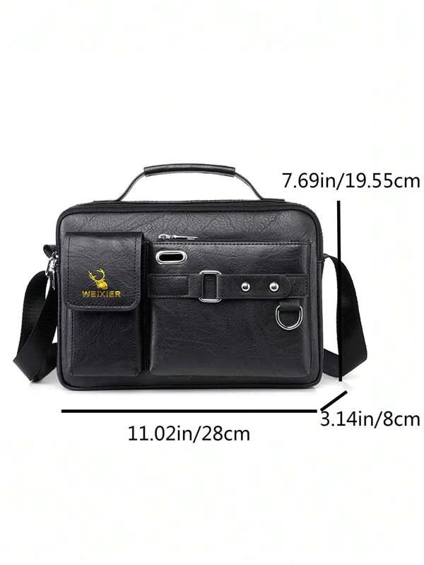 Men Crossbody Shoulder Bag Briefcase Laptop Large Capacity Retro Male Messenger Bag Handbag