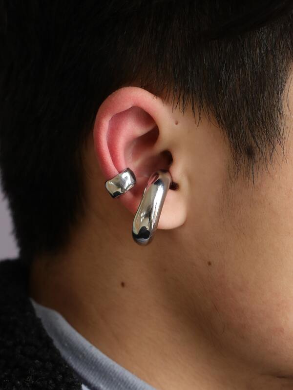 Fashionable and Popular 2pcs Men Minimalist Ear Cuff Copper Punk Hip Pop Style for Jewelry Gift and for a Stylish Look