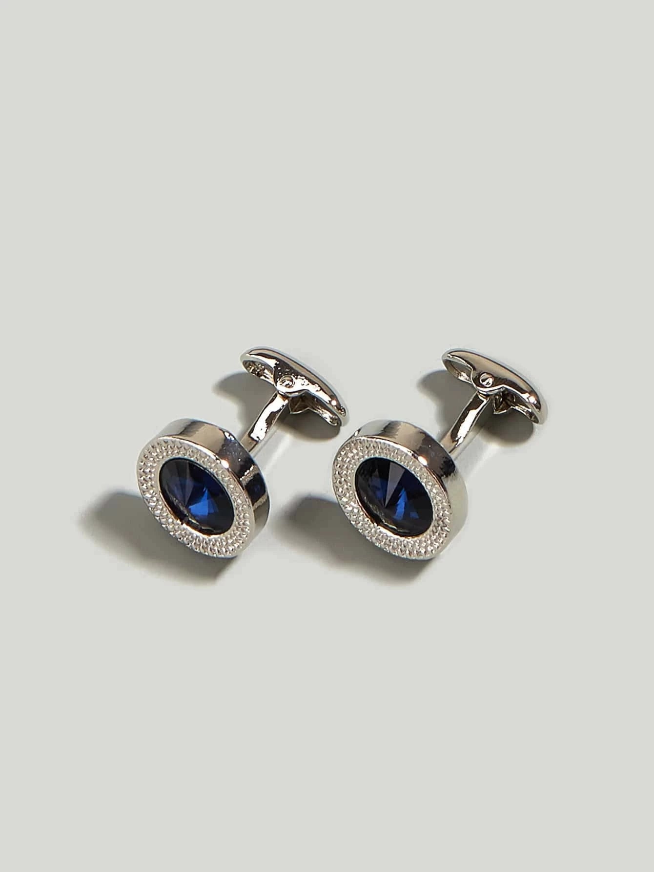 Men Rhinestone Decor Cufflinks