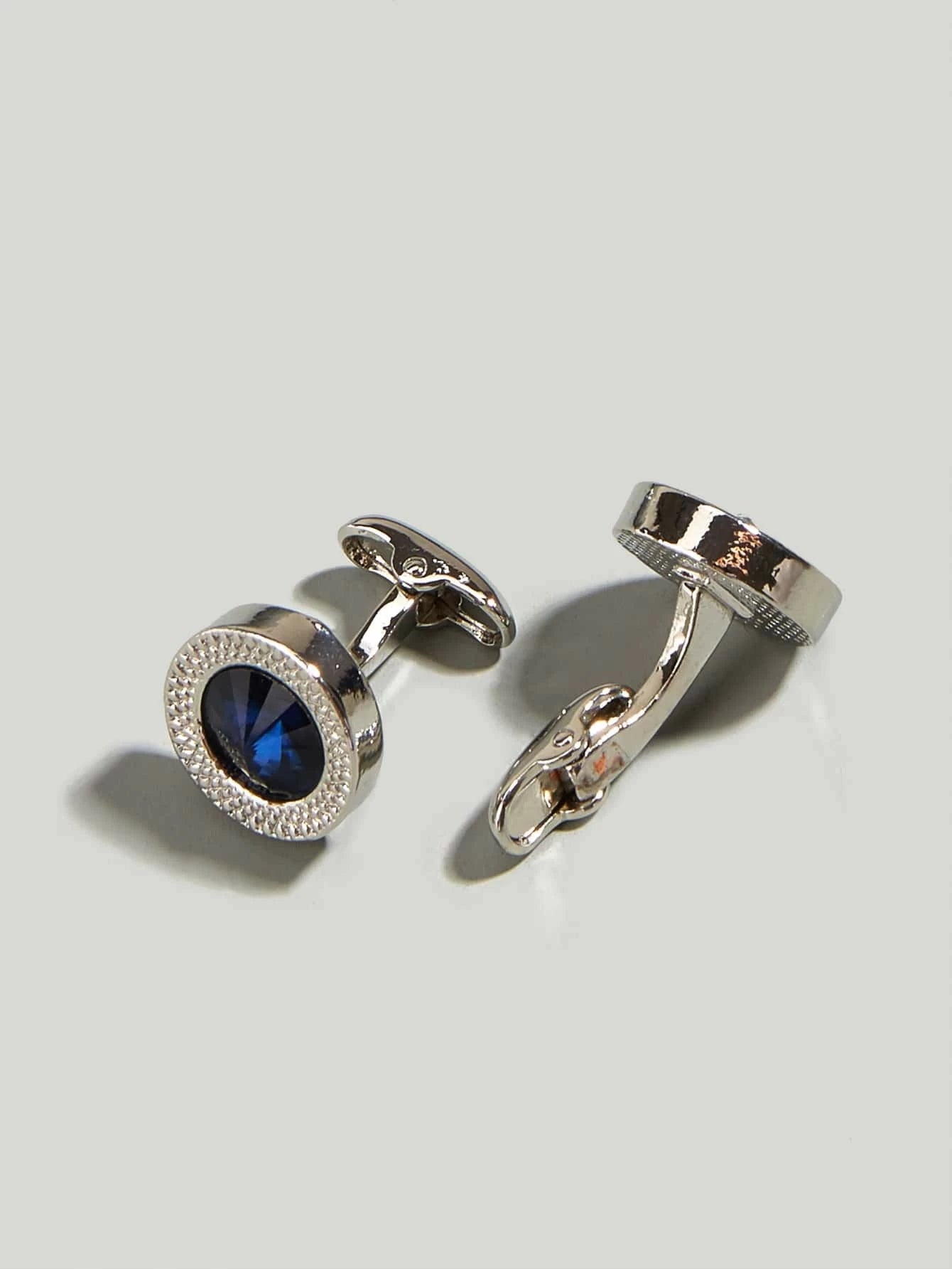 Men Rhinestone Decor Cufflinks