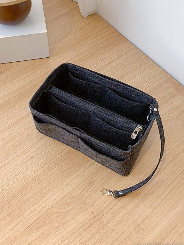 Double Layer Bag Insert Organizer Cosmetic Makeup Bag Zipper Organizer