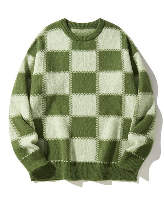 Manfinity EMRG Men Checker Pattern Sweater