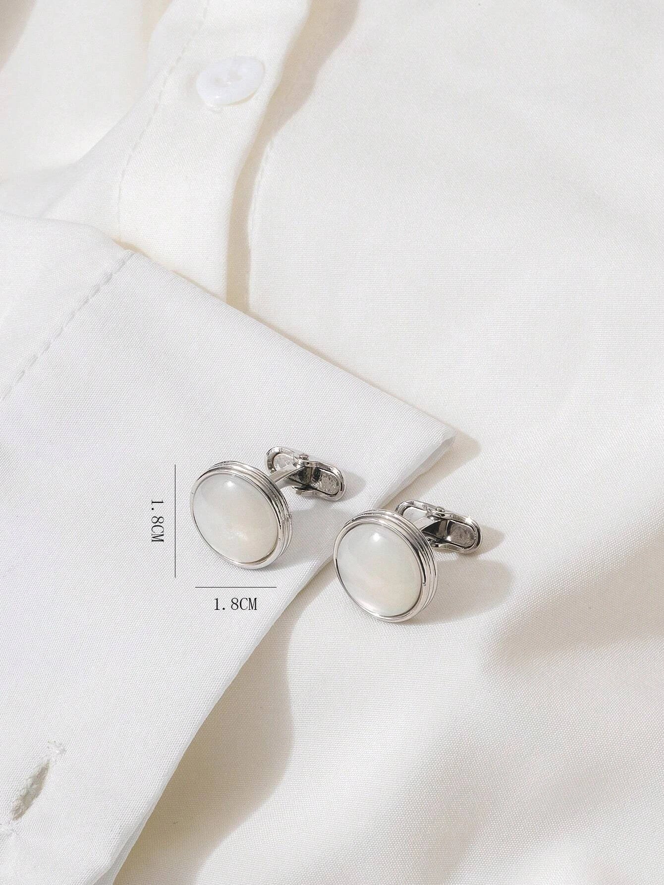 2pcs Men Round Cufflinks