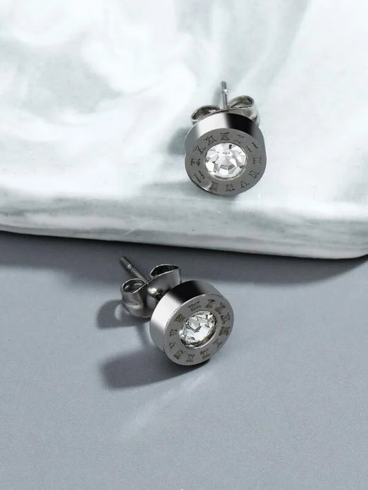 Men Round Stud Earrings